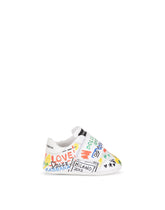Lettering-print sneakers with strap fastening -  | Dolce &amp; Gabbana