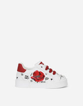 First steps Portofino Light sneakers with poppy print -  | Dolce &amp; Gabbana