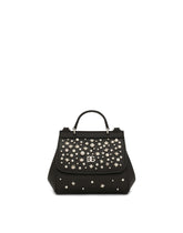 Leather Sicily mini bag with studs -  | Dolce &amp; Gabbana