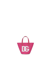 Straw handbag with patch and maxi-DG logo -  | Dolce & Gabbana