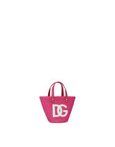 Straw handbag with patch and maxi-DG logo -  | Dolce & Gabbana