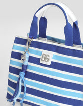 Canvas handbag with striped print -  | Dolce &amp; Gabbana