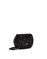 Lambskin crossbody bag with sequin details -  | Dolce &amp; Gabbana