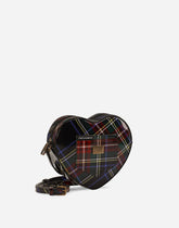 DG Girlie Heart bag in glossy calfskin leather with tartan print -  | Dolce &amp; Gabbana