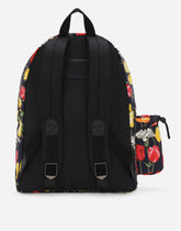 Tulip-print nylon backpack with branded tag -  | Dolce &amp; Gabbana