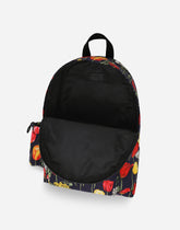 Tulip-print nylon backpack with branded tag -  | Dolce &amp; Gabbana