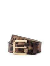 Calfskin belt with leopard print -  | Dolce & Gabbana