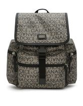 Coated nylon backpack with logo print -  | Dolce &amp; Gabbana