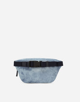 Washed denim belt bag with logo tag -  | Dolce &amp; Gabbana
