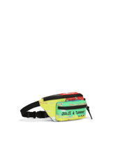 Nylon belt bag with multi-colored glitch print -  | Dolce & Gabbana