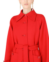 Belted single-breasted double crepe coat -  | Dolce & Gabbana