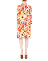 Single-breasted cady coat with gerbera-daisy print and pearl DG buttons -  | Dolce & Gabbana