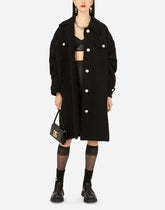 Bouclé coat with pearl DG buttons -  | Dolce & Gabbana