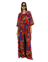 Silk kimono robe with anemone print -  | Dolce & Gabbana