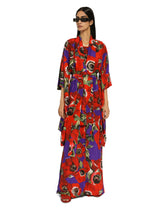 Silk kimono robe with anemone print -  | Dolce & Gabbana