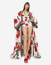 Poppy-print twill caftan -  | Dolce &amp; Gabbana