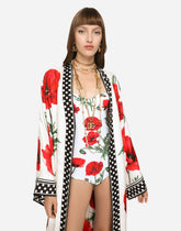 Poppy-print twill caftan -  | Dolce &amp; Gabbana