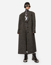 Oversize herringbone coat with half-belt -  | Dolce &amp; Gabbana