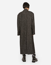 Oversize herringbone coat with half-belt -  | Dolce &amp; Gabbana