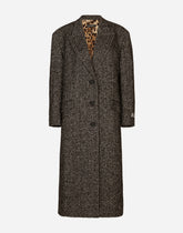 Oversize herringbone coat with half-belt -  | Dolce &amp; Gabbana