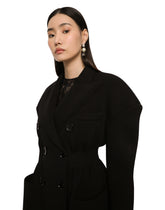 Double-breasted technical jersey coat -  | Dolce & Gabbana