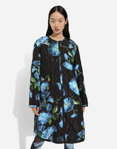 Quilted fabric coat with bluebell print -  | Dolce & Gabbana
