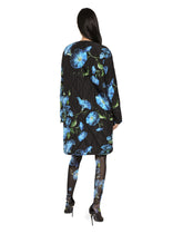 Quilted fabric coat with bluebell print -  | Dolce & Gabbana