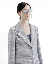 Single-breasted coat in lamé bouclé tweed -  | Dolce &amp; Gabbana