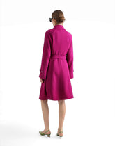 Single-breasted coat with belt in wool crepe -  | Dolce &amp; Gabbana