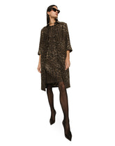 Single-breasted coat in leopard Jacquard wool -  | Dolce &amp; Gabbana