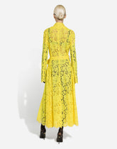 Floral cordonetto lace trench coat with DG logo -  | Dolce & Gabbana