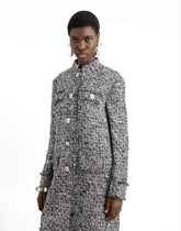 Single-breasted coat in Rachel tweed -  | Dolce &amp; Gabbana