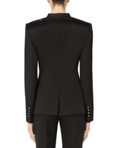 Single-breasted woolen jacket with branded selvedge -  | Dolce &amp; Gabbana