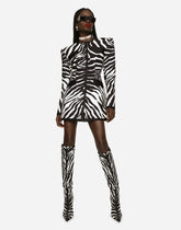 Zebra-print single-breasted brocade jacket -  | Dolce & Gabbana