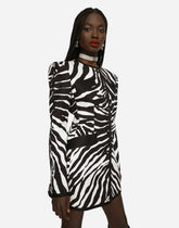 Zebra-print single-breasted brocade jacket -  | Dolce & Gabbana