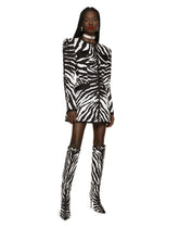 Zebra-print single-breasted brocade jacket -  | Dolce & Gabbana