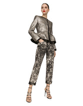 Lamé jacquard jacket with peplum detail -  | Dolce & Gabbana