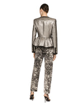 Lamé jacquard jacket with peplum detail -  | Dolce & Gabbana