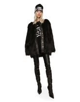 Black fox-effect faux fur jacket -  | Dolce &amp; Gabbana