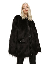 Black fox-effect faux fur jacket -  | Dolce &amp; Gabbana