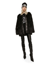 Black fox-effect faux fur jacket -  | Dolce &amp; Gabbana