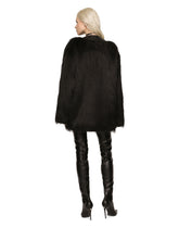Black fox-effect faux fur jacket -  | Dolce &amp; Gabbana