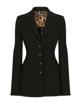 Single-breasted Turlington jacket in jersey Milano rib -  | Dolce &amp; Gabbana