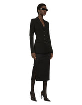 Single-breasted Turlington jacket in jersey Milano rib -  | Dolce &amp; Gabbana