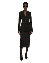Single-breasted Turlington jacket in jersey Milano rib -  | Dolce &amp; Gabbana