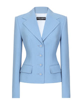 Single-breasted wool crêpe Dolce jacket -  | Dolce &amp; Gabbana