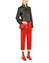 Leather biker jacket with heraldic buttons -  | Dolce & Gabbana