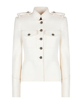 Single-breasted wool jacket with heraldic buttons -  | Dolce &amp; Gabbana