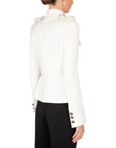 Single-breasted wool jacket with heraldic buttons -  | Dolce &amp; Gabbana