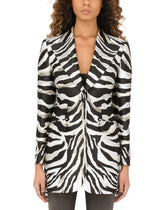Zebra-design lamé jacquard Turlington jacket -  | Dolce & Gabbana